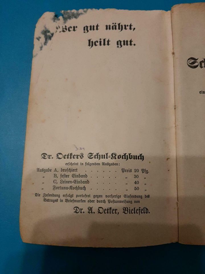 Back - und Kochbuch Dr Oetker 1927 in Königsee