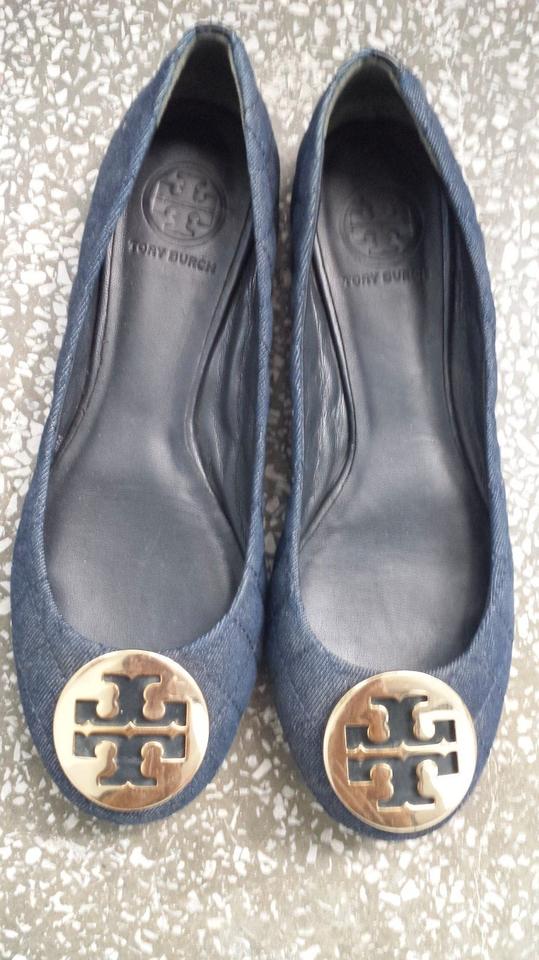 Tory Burch Reva Quinn Quilted Ballerina Flat Denim Gr. 8M in Marklohe