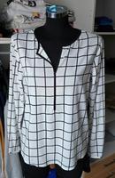 Tom Tailor Bluse Langarmbluse Tunika Karo Muster weiß-schwarz Niedersachsen - Rastdorf Vorschau
