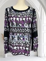 Marc Cain Bluse Damen lila weiß Shirt Allover Muster Seide 38 40 Niedersachsen - Heidenau Vorschau