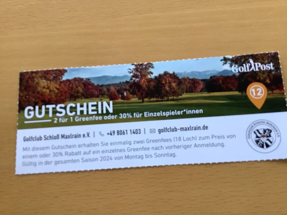 Gutschein Golf Post 2024 Schloß Maxlrain in Bremen