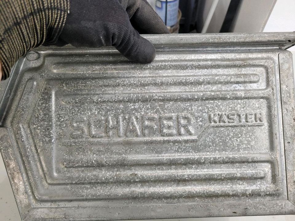 4x Schäfer Lagerfix 2,  Stapelbehälter Metall verzinkt 30x20x20 in Wendlingen am Neckar