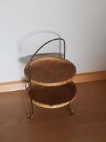 Schöne Vintage Étagère Metall Gestell mit Korbtellern / Rattan Essen - Steele Vorschau