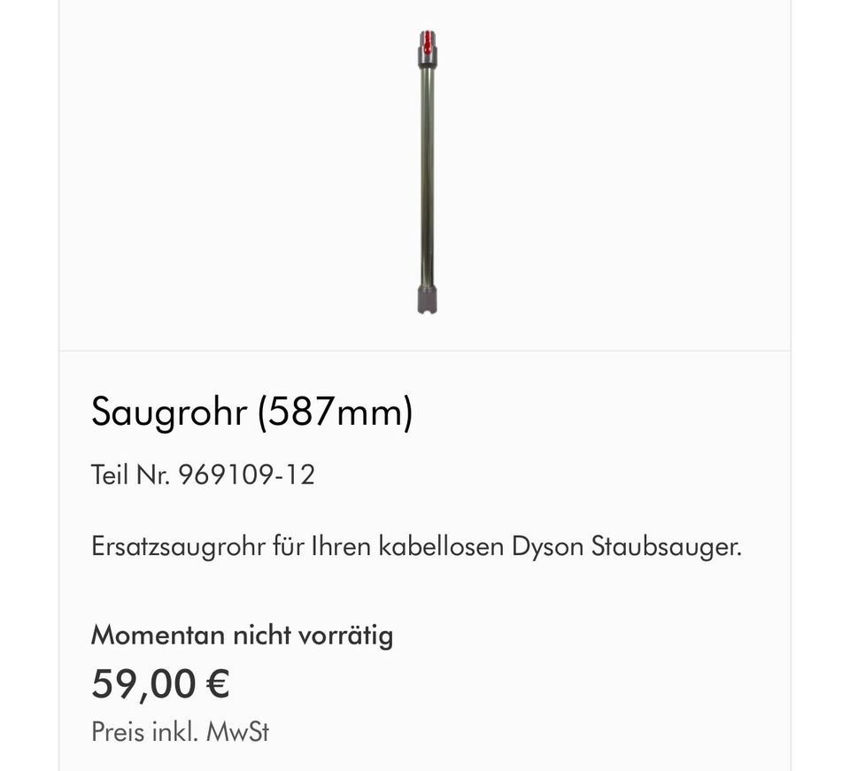 Dyson Saugrohr 969109-12 *Neu* in Ingolstadt
