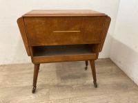 #A Nähkasten Nähwagen rollbar DDR 60er Midcentury Rollen Holz Sachsen - Burgstädt Vorschau