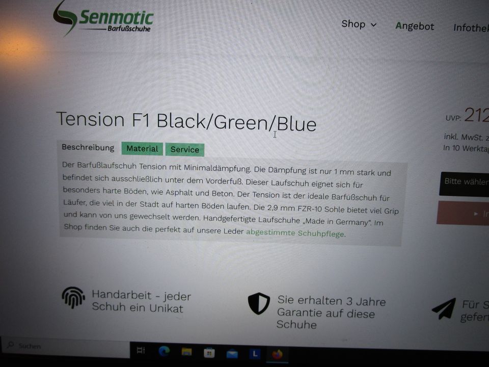 Senmotic Tension F1 Black/Green Gr. 39, Barfußschuhe, Barfuß in Bad Sachsa