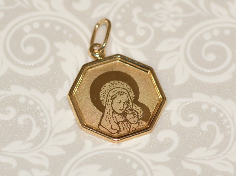 Neue Anhänger Madonna Maria Muttergottes Jesus 585 / 14 Kt Gold in Rohrbach