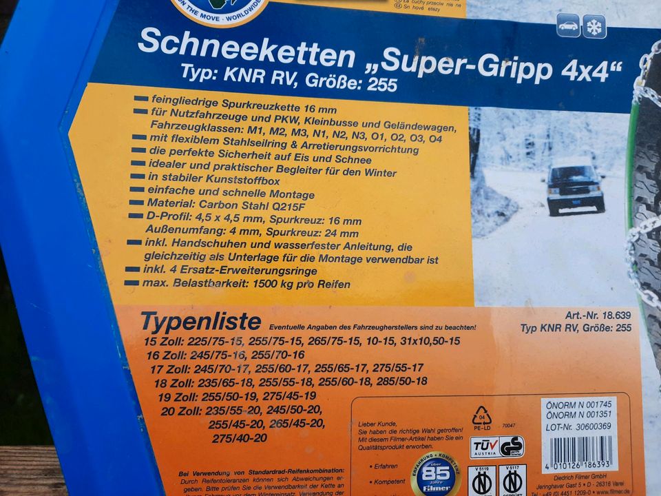 Schneeketten Größe 255 Super Gripp 4x4 KNR RV in Bahrenfleth