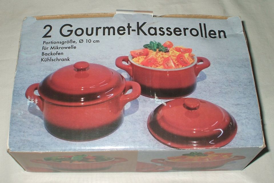 4X Gourmet Kasserollen Mikrowelle Backofen Kühlschrank Unbenutzt in Lebach