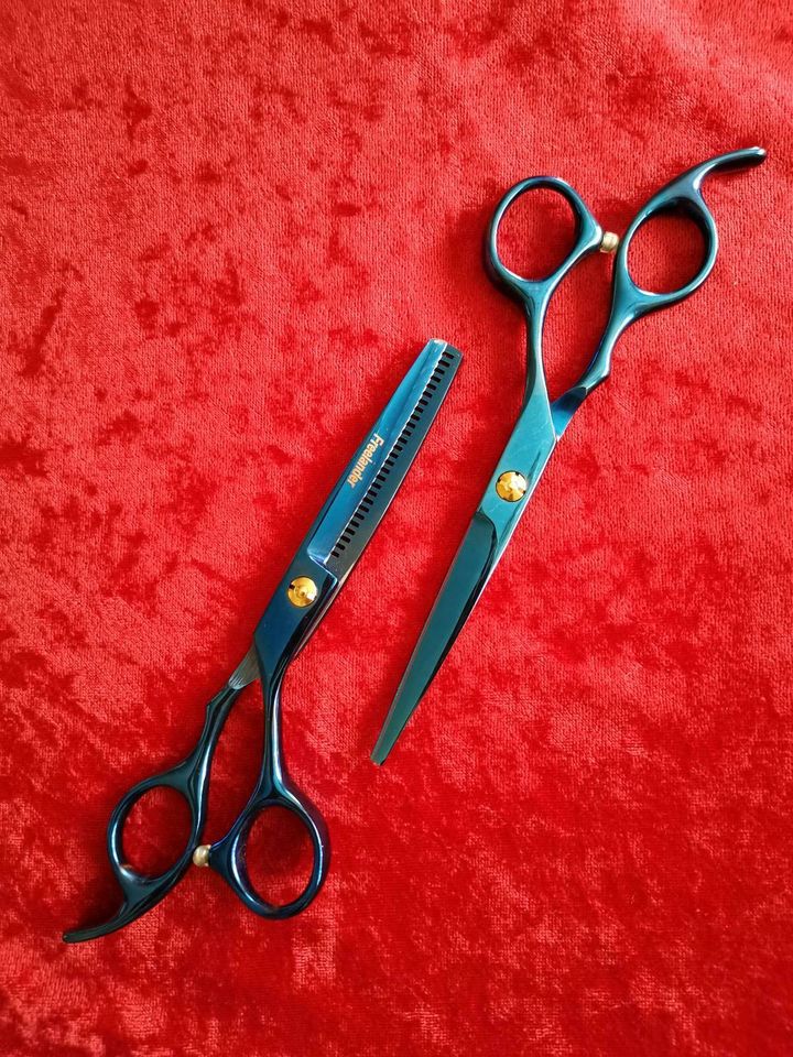 Profi Friseur Scheren Set 6" Zoll Blau Neu in Velbert