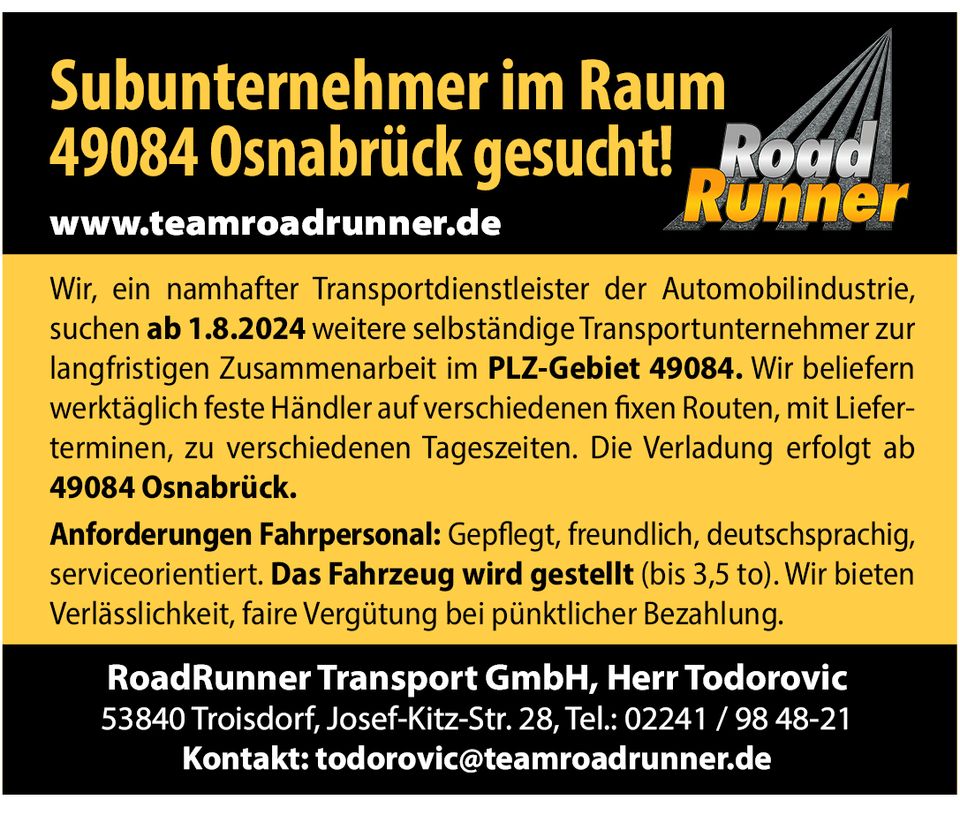 Subunternehmer im Raum 49084 Osnabrück gesucht! in Osnabrück