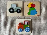 3x Holz-Puzzle im Set, Kleinkinder Steckspiel, Montessori,Goki München - Schwabing-West Vorschau