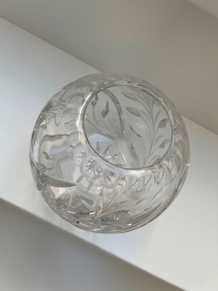 NACHTMANN Deutsche Kristallkugel 24 % Kugel Glas Vase 1960er tr in Stuttgart