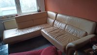 Helles Echt-Leder-Sofa|L-Form (Otomane)|Detailreiche Beschreibung Nordrhein-Westfalen - Horn-Bad Meinberg Vorschau