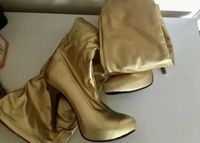 Overknee Stiefel NEU mit Etiket.. GOLD! Boho Ibiza. Frankfurt am Main - Gutleutviertel Vorschau