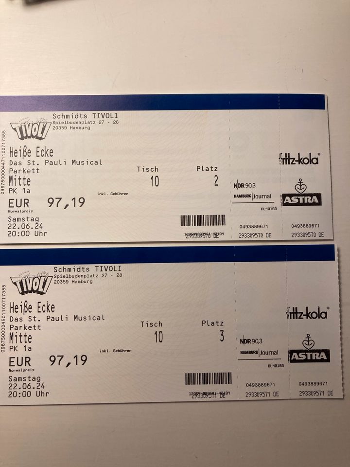 2 Tickets für „Heiße Ecke“ in Hamburg in Oldenburg