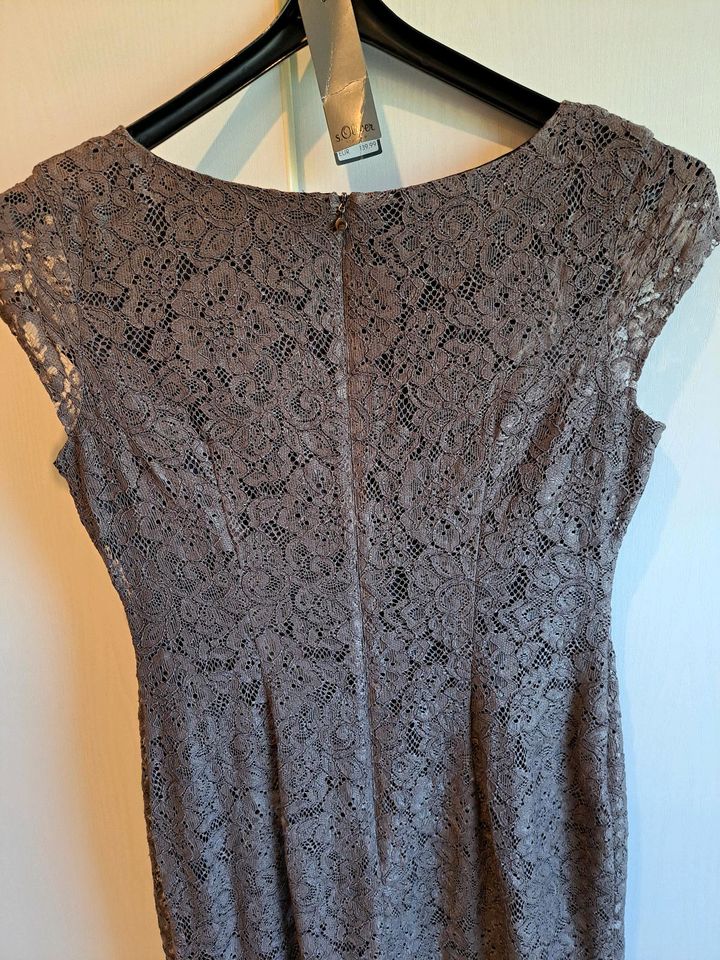 S. Oliver Kleid Gr. 40 taupe Spitze w NEU TOP Hochzeit NP 139€ in Lichtenau