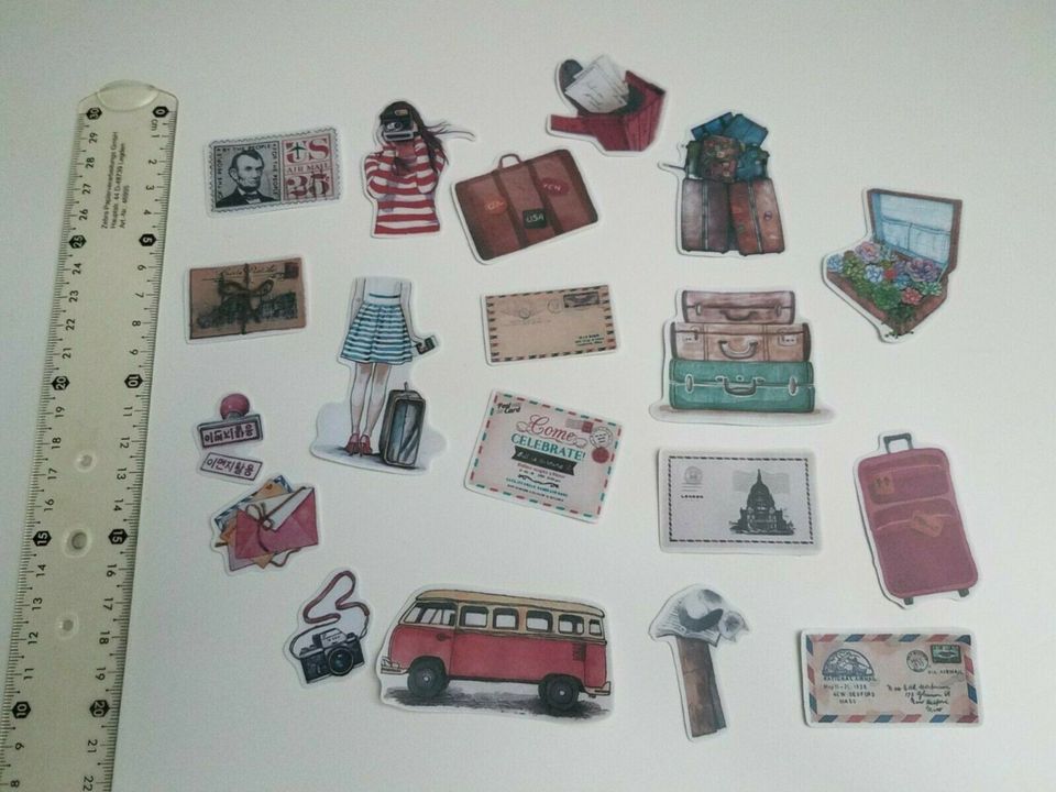 Sticker Reise - Urlaub - Vintage - BuJo - Scrapbooking in