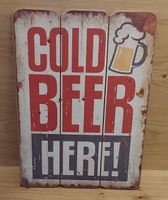 Holzschild "Cold beer here" / 30x40 cm / kaltes Bier Nordrhein-Westfalen - Harsewinkel Vorschau