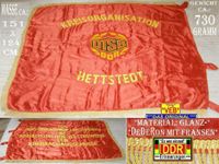 DDR-Fahne*VEB Hettstedt+Fransen*Schrift gestickt*Glanz-DeDeRon Hessen - Bad Hersfeld Vorschau