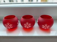 3x Teelicht - Halter Weihnachtsdeko Glas - Kerze rot Nordrhein-Westfalen - Mülheim (Ruhr) Vorschau