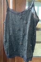 Graues Zara Top mit Perlen Pailletten Blumen und Spitze in M Hessen - Frankenberg (Eder) Vorschau