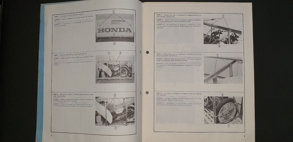 Honda CB 900 F2 Boldor 1983 Montageanleitung Set-up Instructions in Wissen