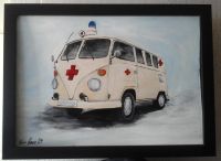 WUNSCH Bild Oldtimer gemalt T1 Käfer Ente Polizei DRK Feuerwehr Nordrhein-Westfalen - Bünde Vorschau