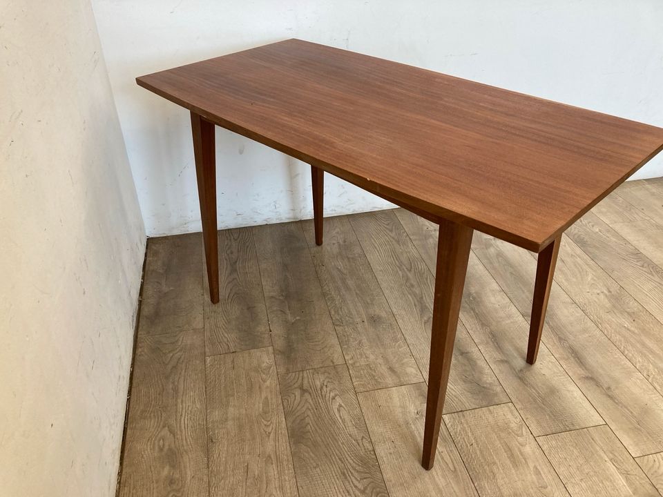 #A DDR Midcentury Couchtisch eckig Holz 110 cm Stubentisch 60er in Burgstädt