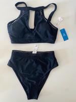 Bikiniset Bikinitop + Bikinihose Cupshe schwarz highwaist München - Moosach Vorschau