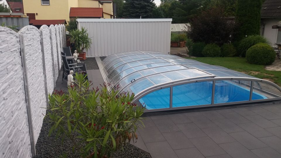 Poolüberdachung Elegant 7,58 m ELOX clear Abdeckung PROMO in Frankfurt (Oder)