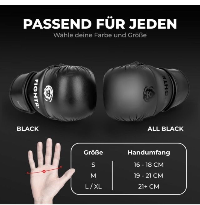 Sparring Handschuhe 0,7 oz, Boxen, Kickboxen inkl. Tasche, L in Mainz