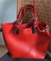Handtasche mit Schulterriemen rot braun Leder handgefertigt top Wandsbek - Hamburg Farmsen-Berne Vorschau