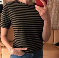 Gestreiftes T-Shirt – Größe S – Khaki & Schwarz – Basic-Look Bayern - Neunburg Vorschau