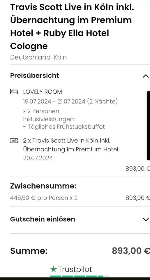 2 Tickets + Hotel | Travis Scott | Köln in Isny im Allgäu