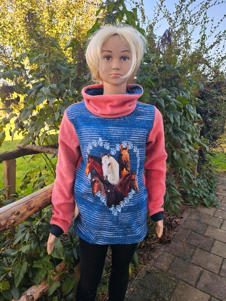 ❤️Näh im Glück ❤️ Gr. 140 Pullover♡ Hoodie ♡Handmade ♡Pferde in Edling