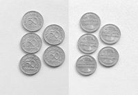 Fünf 50 Pfennig Münzen von 1920, F Bayern - Memmelsdorf Vorschau