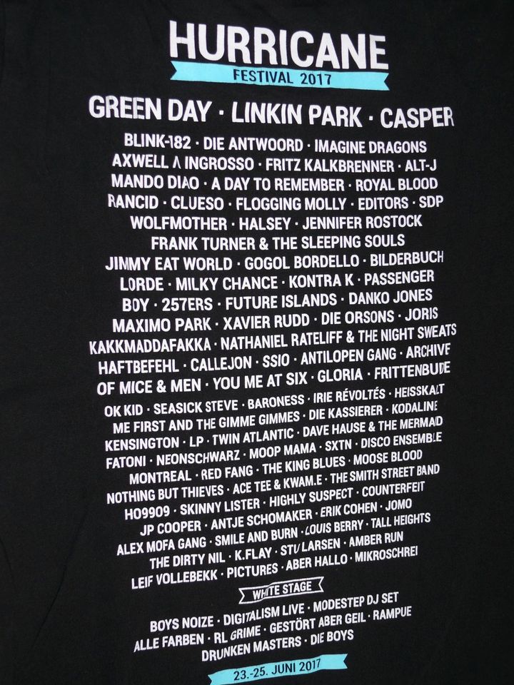 T-SHIRT HURRICANE 2017 S green day blink 182 linkin park alt-j in Braunschweig