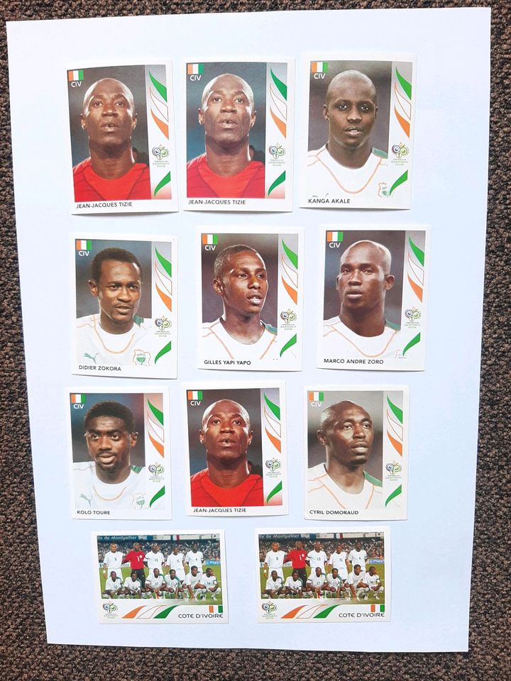 Panini Bilder WM 2006  Elfenbeinküste in Ludwigsburg