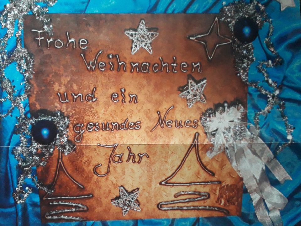 Frohe Weihnachten Metall Platte Tafel Schweißschrift Unikat in Tiefenbach Kr Passau