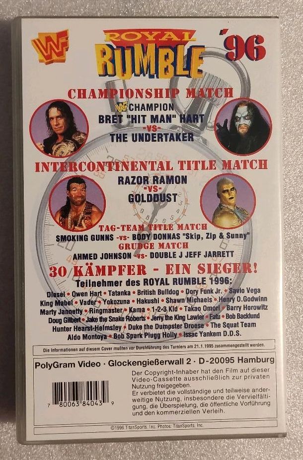 WWF VHS Royal Rumble (deutsch) WWE Wrestling in Schwarzenberg (Erzgebirge)