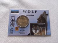 Zwei 2 Euro Münze Estland Nationaltier Wolf 2021, mit COINCARD Nordrhein-Westfalen - Schmallenberg Vorschau