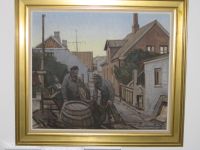 Gemälde Christian Valentinusen (Denmark,1903-1985) oil painting Rostock - Stadtmitte Vorschau