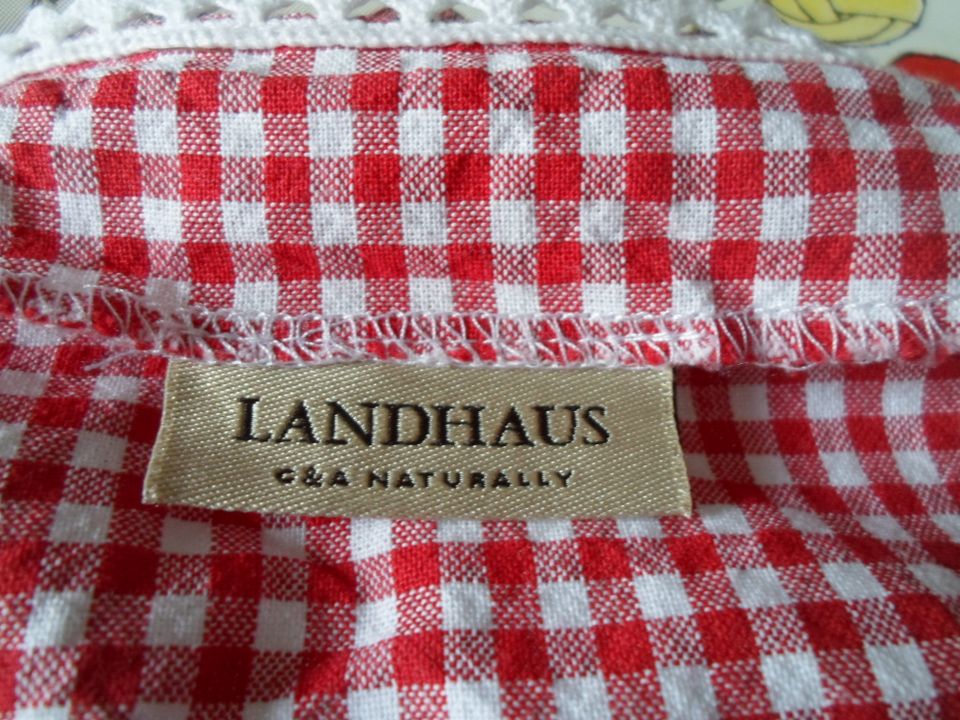 Fast neue Bluse im Dirndl - Style -- Größe: L -- Farbe: rot karie in Schöneck