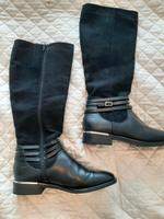 Stiefel damen schwarz gold 40 Wildleder kunstleder Bayern - Mindelheim Vorschau