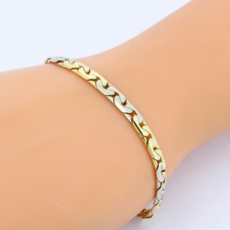 Armband 585 Gold 14 Kt Bicolor 22,5 cm lang Wert 1640,- in Erkrath