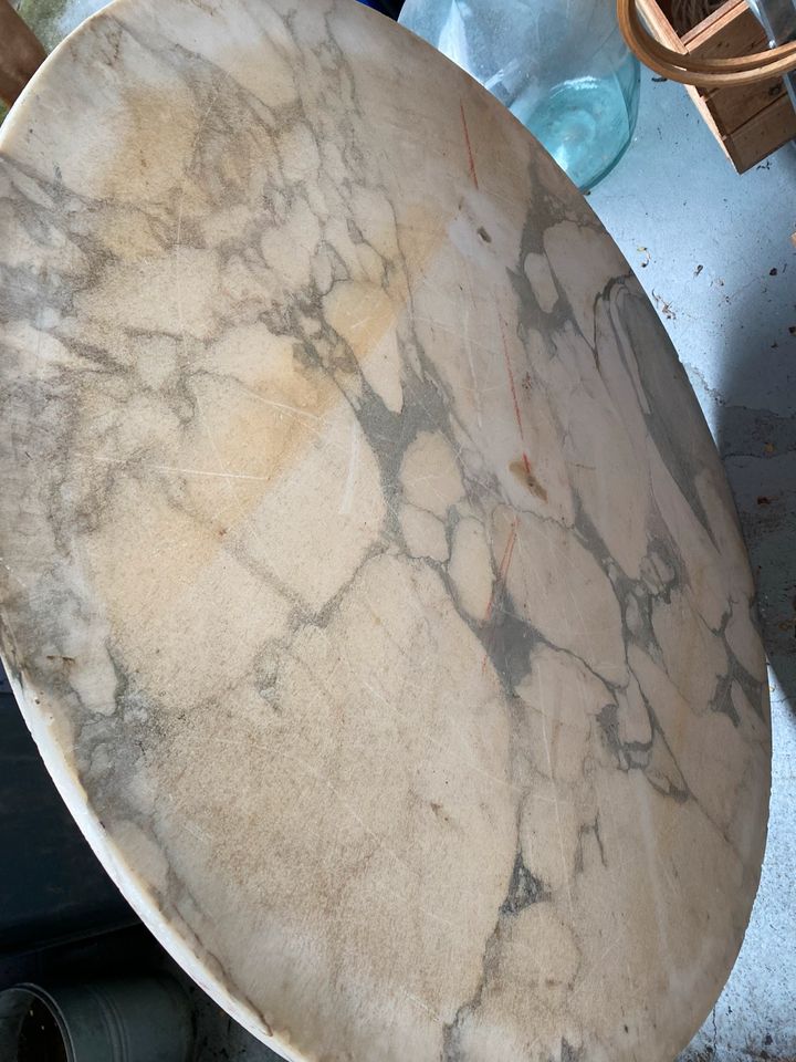 Alte sehr schwere Marmorplatte 1m Durchmesser 70er Jahre in Krefeld