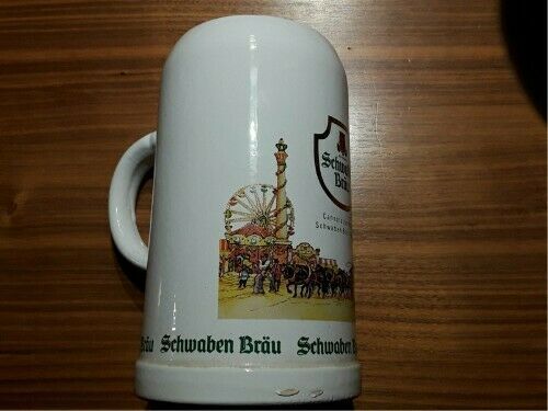 Schwabenbräu Cannstatter Wasen Bierkrug 1 ltr. Festzelt 1991 in Schelklingen