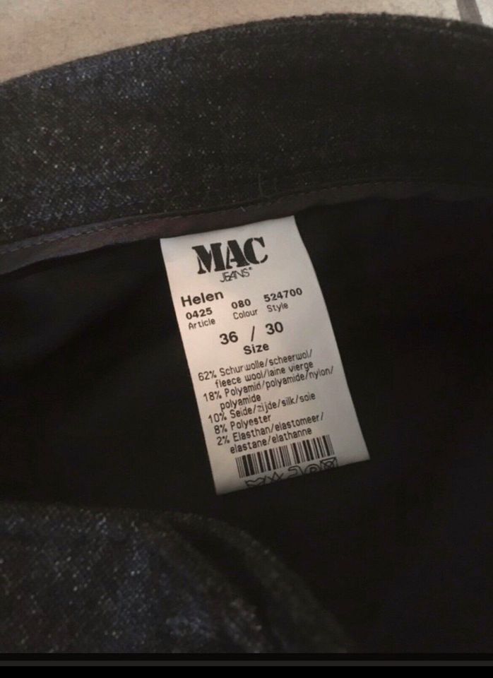 Schicke schwarze Damenhose von MAC Größe 36/30 in Overath