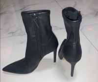 ZARA Stiefeletten Damen Größe 36 schwarz Lederoptik Bayern - Oberding Vorschau